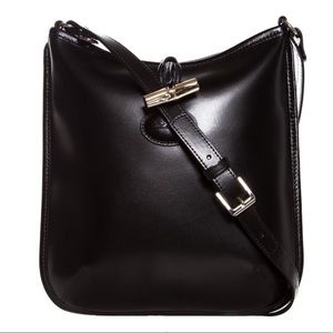 Longchamp Top Zip Leather Crossbody Bag